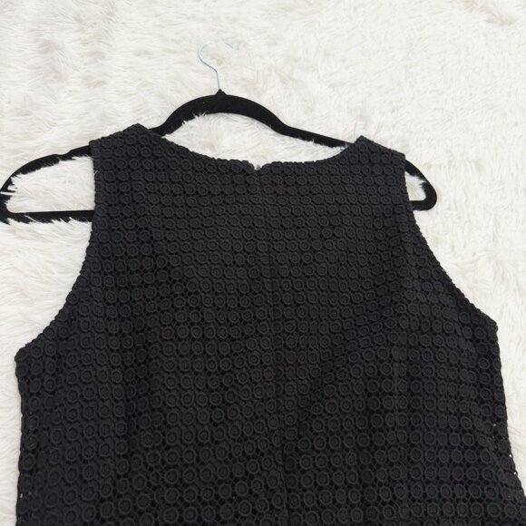Women Garnet Hill Sleeveless Eyelet Knee Length Dress in Black Size 10 - Picture 8 of 9